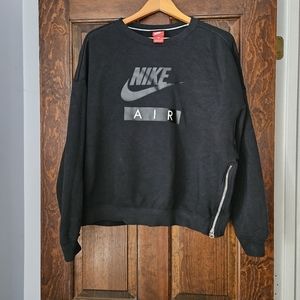 Pre-owned Nike Air Sweatshirt Black with Side zipper
